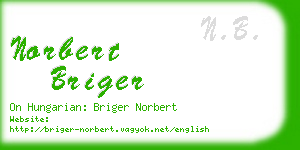 norbert briger business card